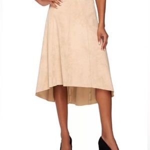 Faux Suede Hi-Lo Midi Skirt 🌸